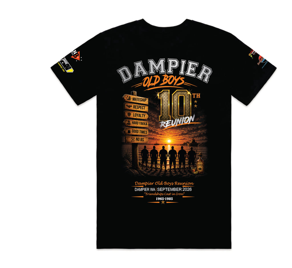 SPONSORED Mens 2026 T Shirt - Dampier Old Boys 10th Anniversary Reunion